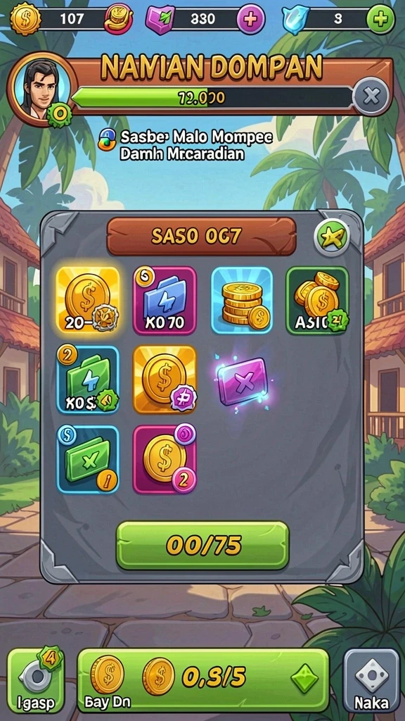 jp6789 - Screenshot menunjukkan karakter utama di petualangan belakang.